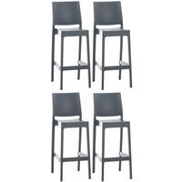 BARHOCKER 4er Set Kunststoff dunkelgrau - Dunkelgrau, Kunststoff (45/105/51cm) - CLP
