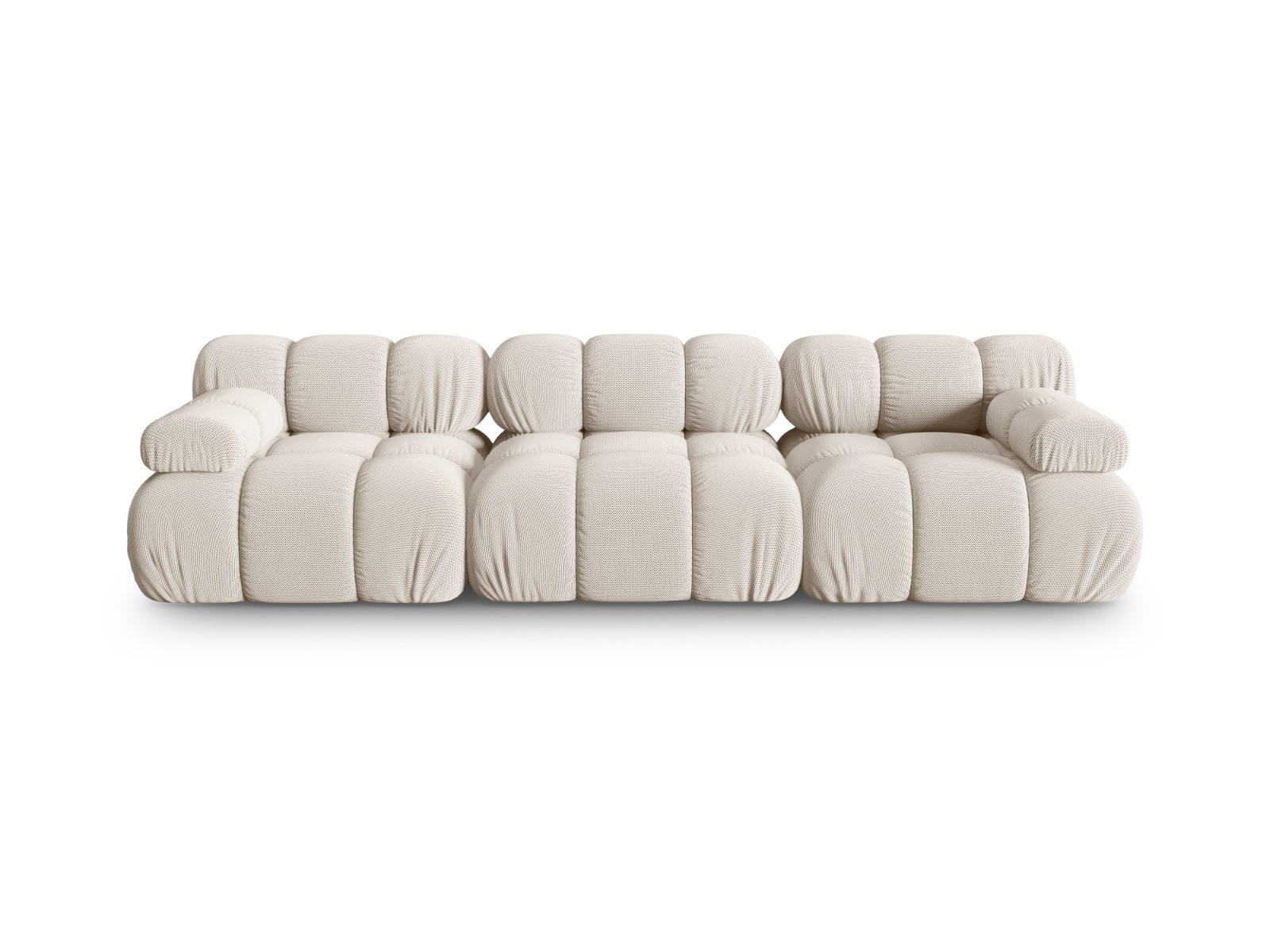 SOFA modular Bellis aus 3D-Stoff leichtes beige 3 Sitzplätze - Creme, Textil (94/70/282cm) - Micadoni