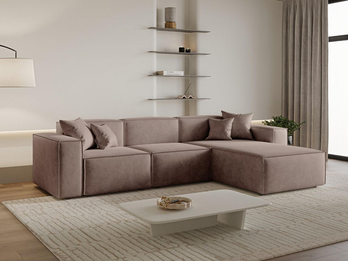 ECKSOFA Arizona Braun Rechts - Braun, Holz/Textil (265/180cm) - Graingold