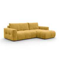 ECKSOFA VERONA 4-Sitzer rechts, Gelb - Gelb/Schwarz, Holz/Textil (266/173cm) - Courtois Laville
