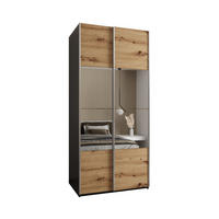 SCHWEBETÜRENSCHRANK 245,5/120/64 2-türig - Silberfarben/Schwarz, Holz/Metall (120/245/64cm) - Abiks Möbel