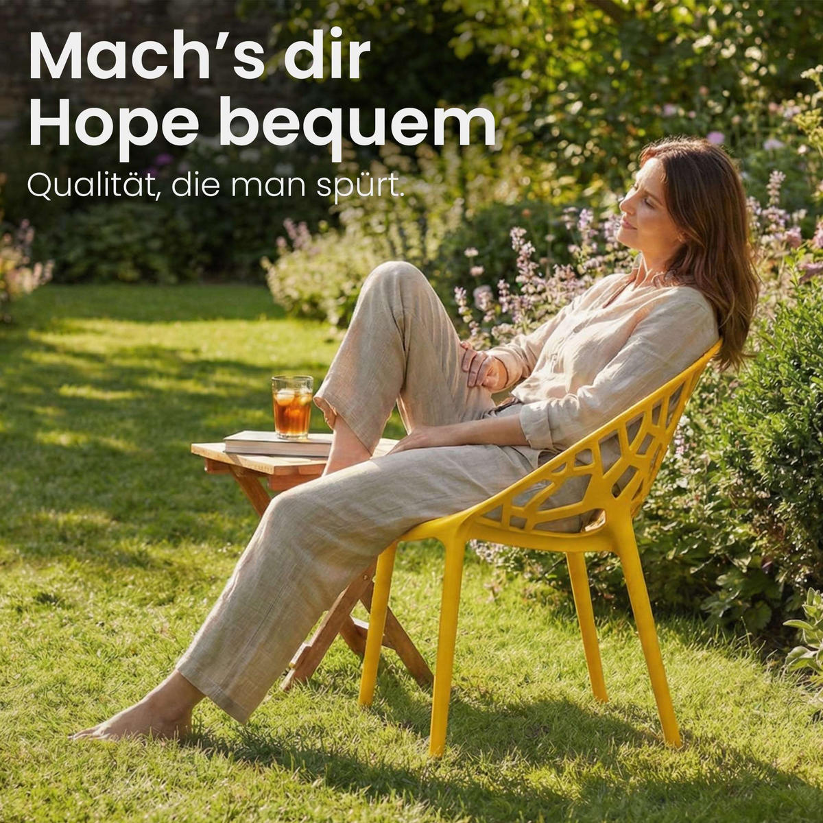 GARTENSTUHL Kunststoff Gelb - Gelb, Kunststoff (59/80/60cm) - CLP