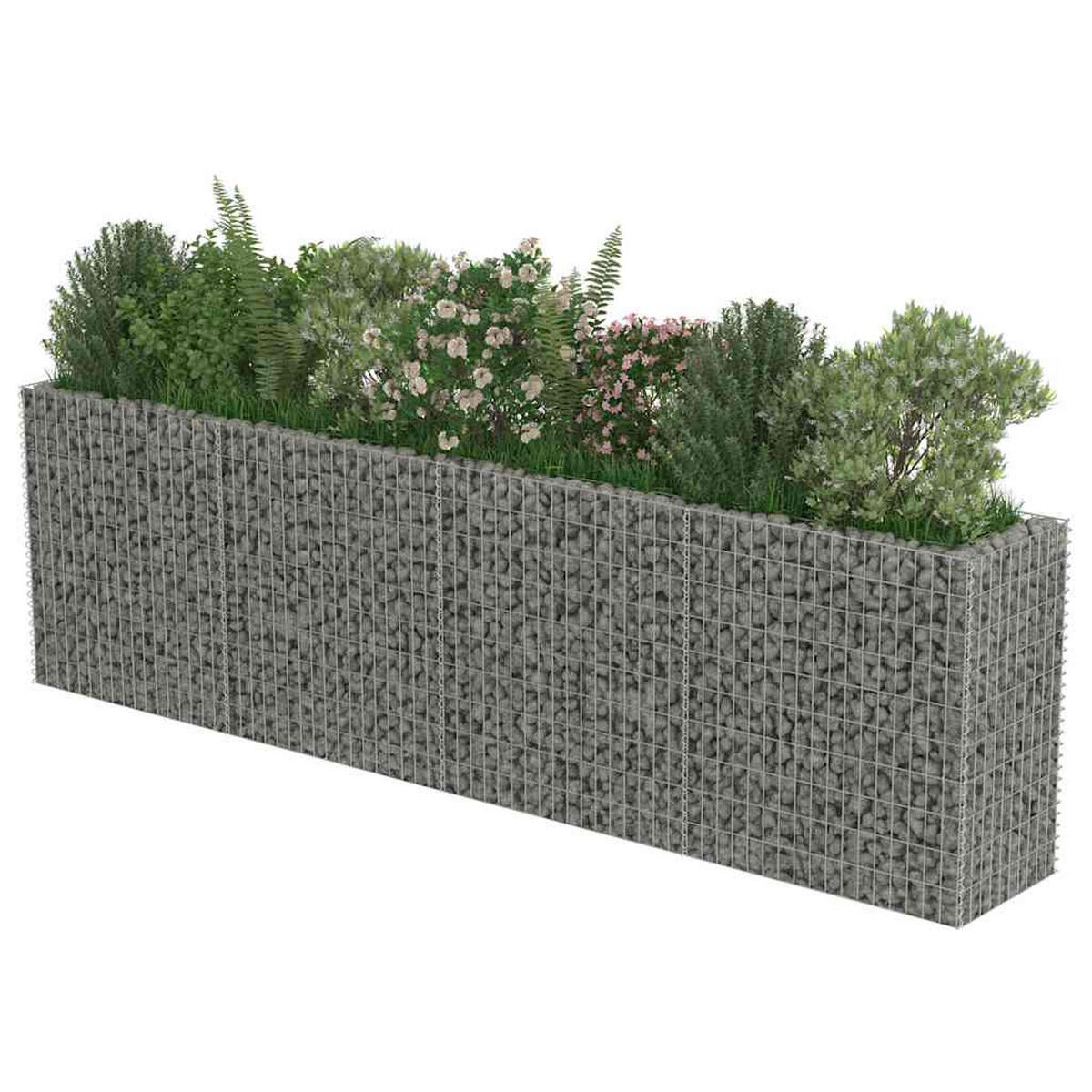 GABIONEN-HOCHBEET Verzinkter Stahl 360x50x100 cm - Silberfarben, Metall (360/100/50cm)