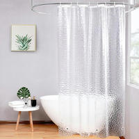 DUSCHVORHANG 120 x 200 cm halbtransparent mit Magneten - Transparent, Kunststoff (120/200cm)