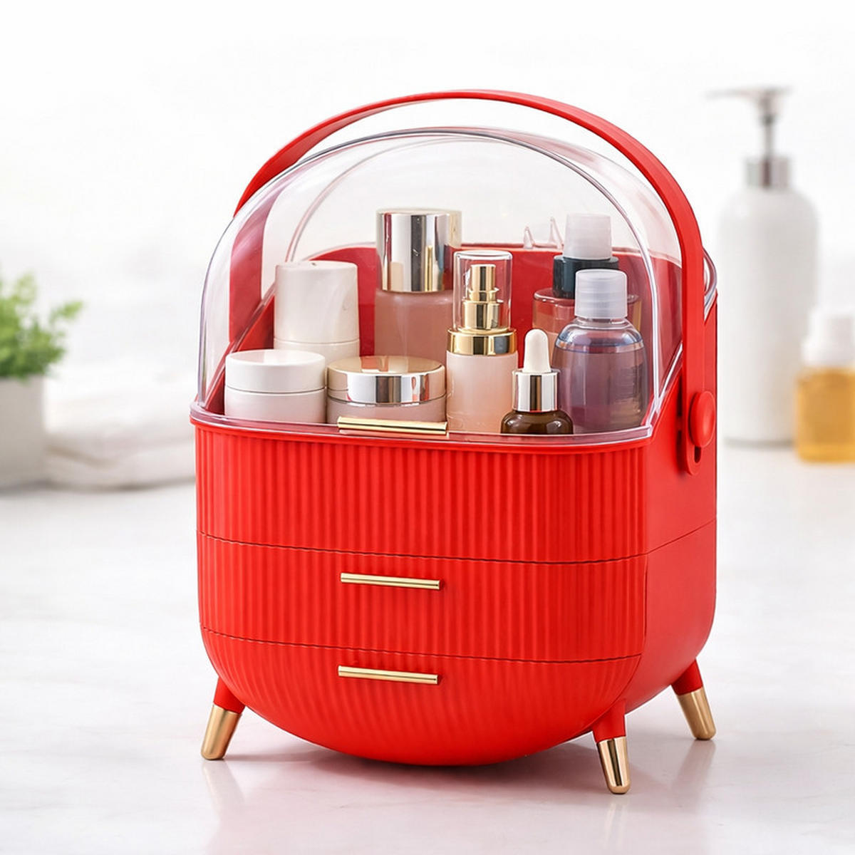 KOSMETIKORGANIZER Carlota Ⅲ 26/16/38 cm - Rot, Kunststoff (16/38/26cm) - Nettlife