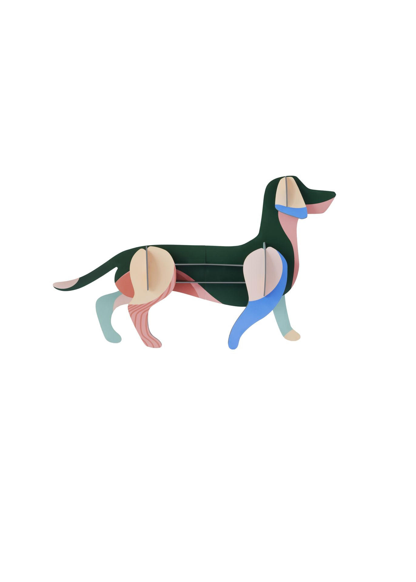 WANDSKULPTUR Bunt 6,5/22 cm - Multicolor, Wellpappe (6.5/22/22cm) - KUNSTLOFT