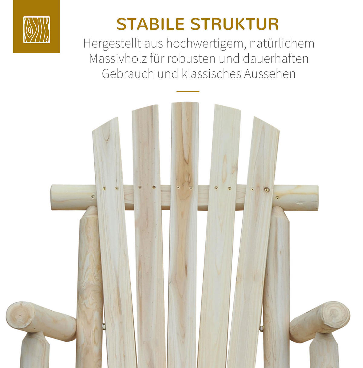 HOUPACÍ křeslo 96/66/98 cm přírodní z jedlového dřeva s ergonomickým sedákem - přírodní, kompozitní dřevo (66/98/96cm) - OKWISH