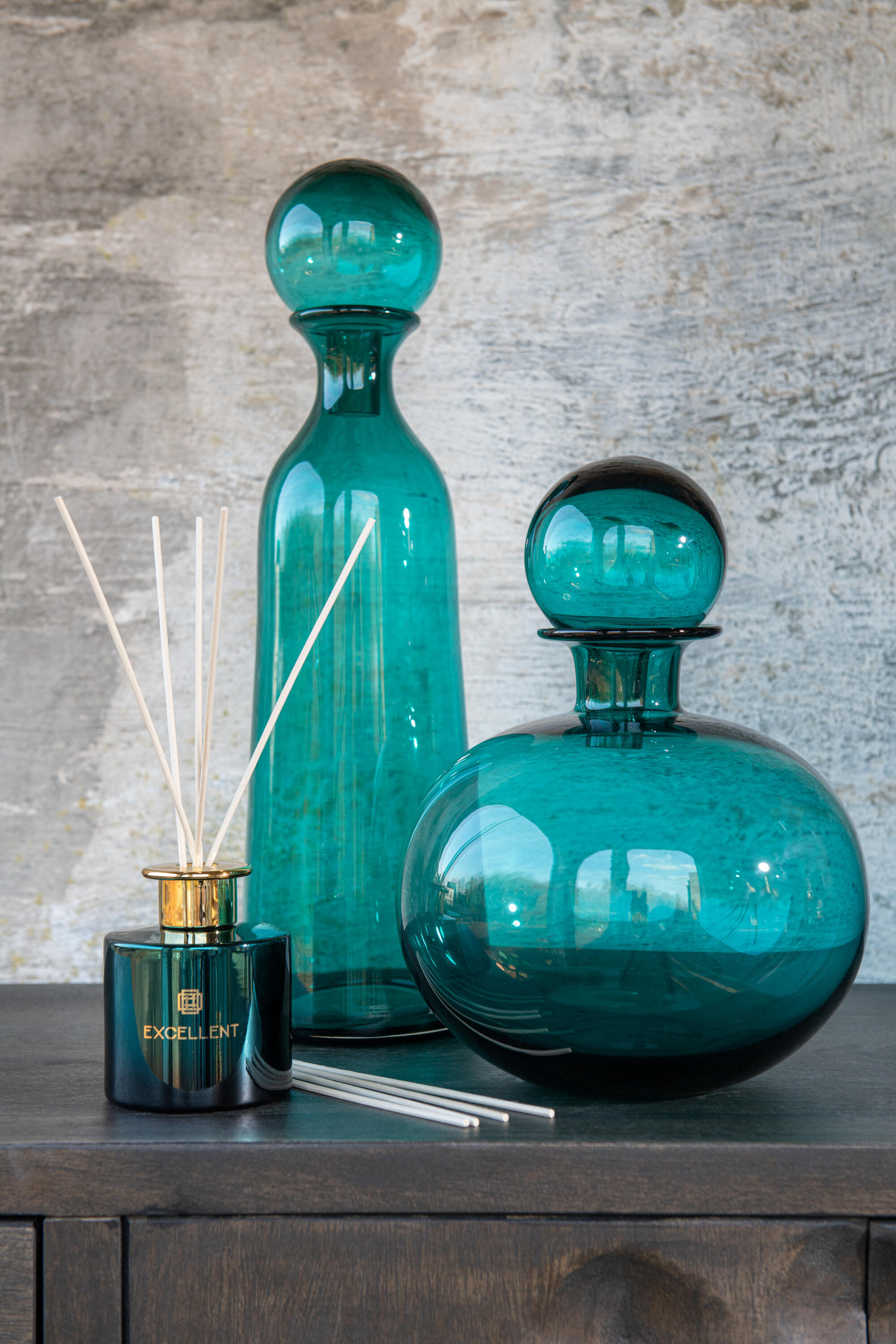 DUFTARTIKEL EXCELLENT - Glas - Blau - Blau, Glas (9.5/27/9.5cm) - J-Line