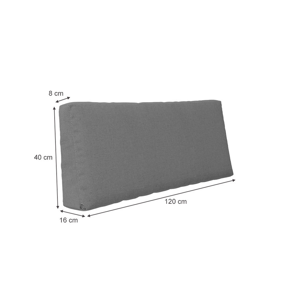 PALETTENKISSEN Grau 120 x 40 cm - Grau, Textil (120/40/20cm) - Vicco