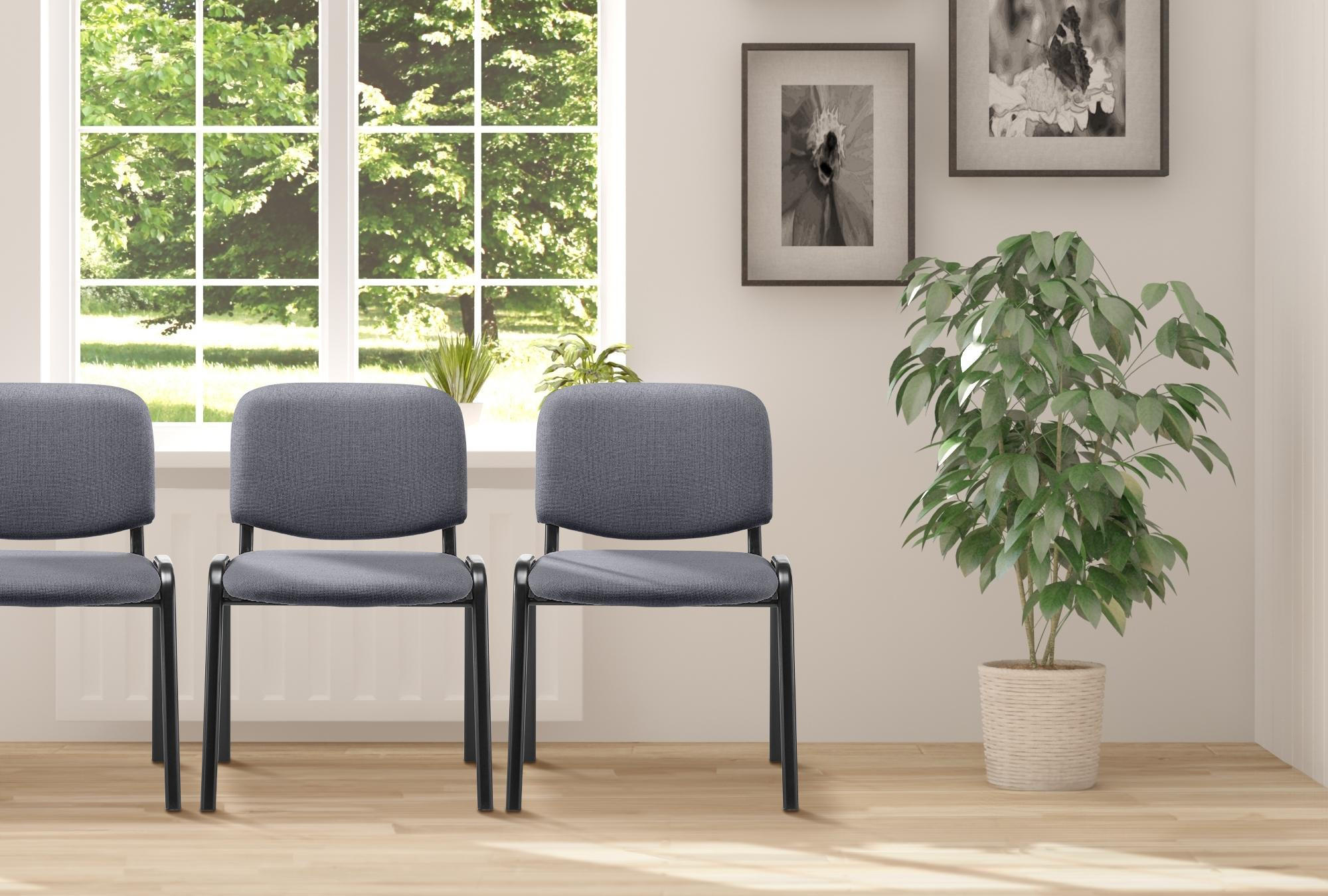 BESUCHERSTUHL Stoff grau - Grau, Textil/Metall (53/83/53cm) - CLP