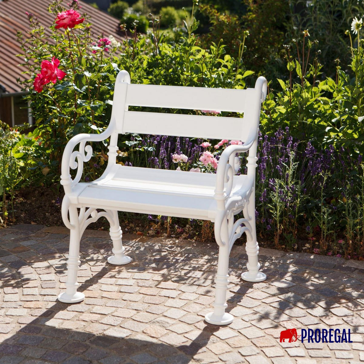 GARTENBANK Curacao 1 Sitzer Weiß 85 x 68 x 60 cm Witterungskunststoff & UV Beständiger Kunststoff - Weiß, Kunststoff (68/85/60cm) - PROREGAL