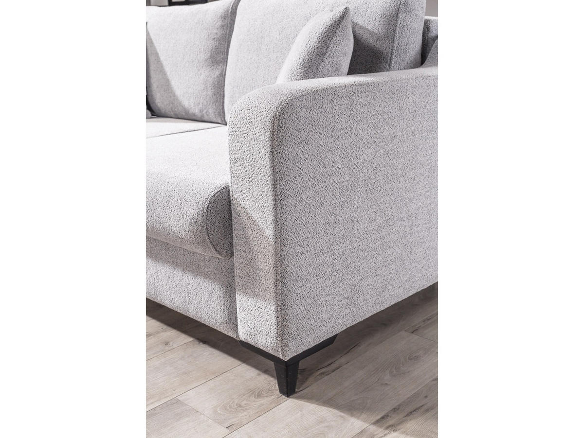 SOFA Transforma 3-Sitzer Webstoff Grau - Grau, Holz/Textil (210/80/100cm) - Villa Möbel