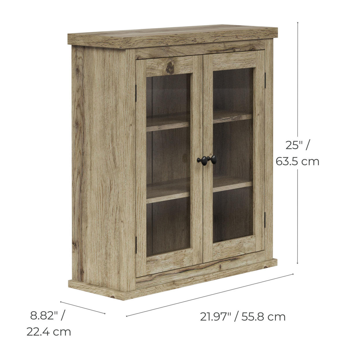 HÄNGESCHRANK 55/63/22 cm - Braun, Holzwerkstoff (55.8/63.5/22.4cm) - Teamson Home