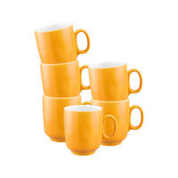 BECHER MIT HENKEL Sento Home Pure Colors Mango Orange 400 ml 6er Set - Orange, Keramik (0.4L) - Seltmann Weiden