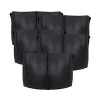 PFLANZSACK Vliesstoff 50/30 cm (5-tlg. Set) - Schwarz, Textil (30cm) - Intirilife