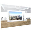 WOHNZIMMERWAND Schrankwand mit LED Weiß / Sonoma Eiche - Weiß/Sonoma Eiche, Holz (300/180/36cm) - B BELINI GROUP