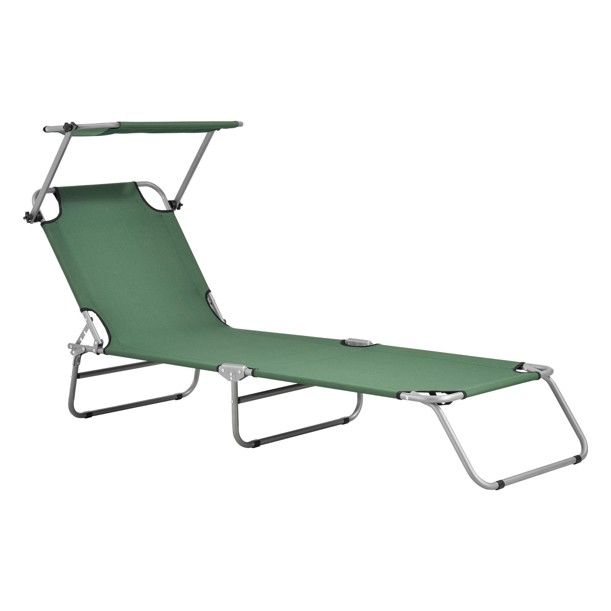 SONNENLIEGE Argozelo - Dunkelgrün, Textil/Metall (186/24/55cm) - casa.pro