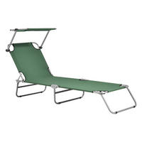 SONNENLIEGE Argozelo - Dunkelgrün, Textil/Metall (186/24/55cm) - casa.pro