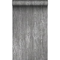 TAPETE Holz-Optik 53 cm x 10.05 m - Schwarz, Papier (53/1000cm) - Origin Wallcoverings