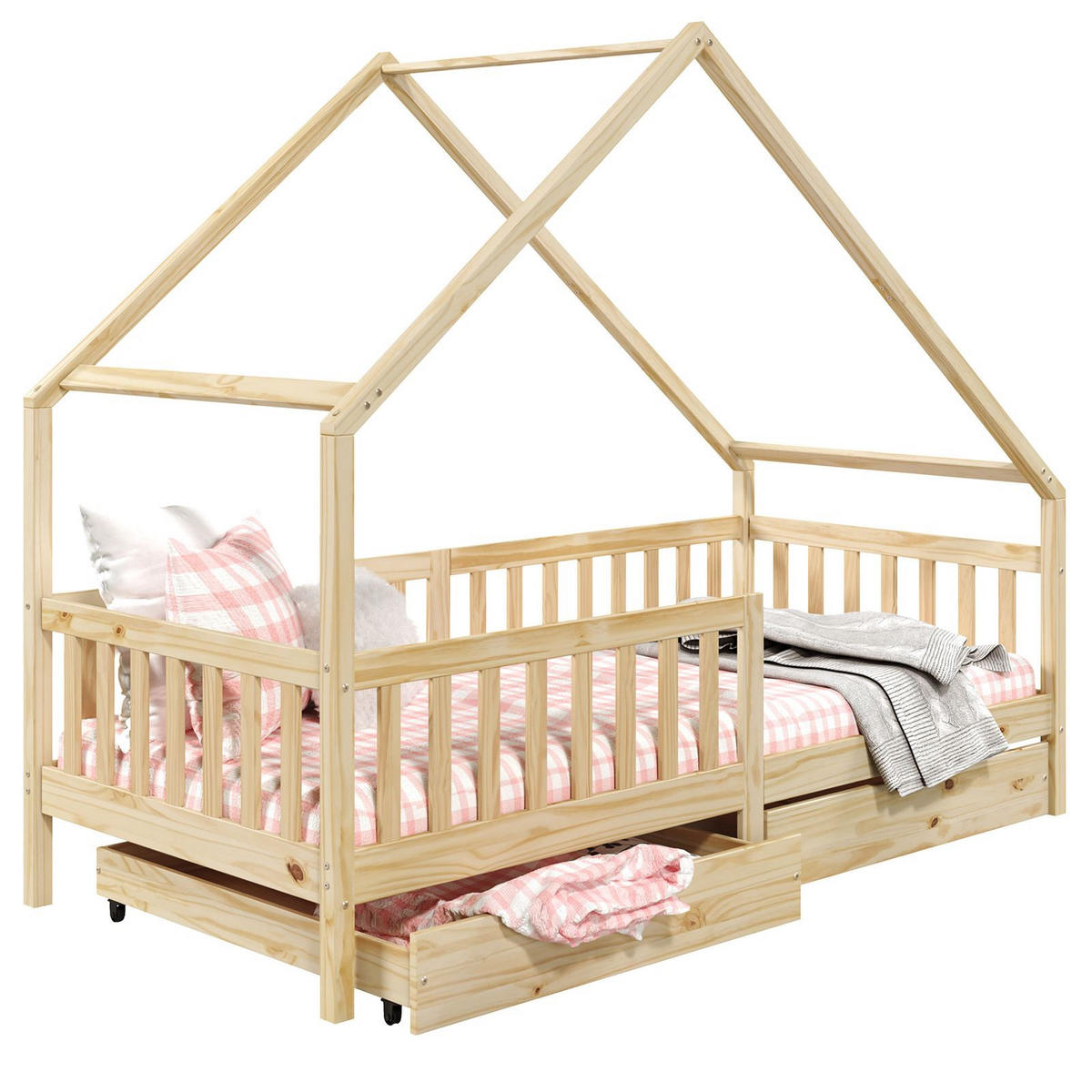 HAUSBETT ALVA 90X200 CM - Naturfarben, Holz (96/168/206cm) - IDIMEX