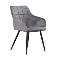 STUHL Samtgrau - Grau, Metall (55/82/59cm) - Life Interiors