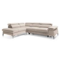 SCHLAFSOFA 280 cm Amaro L mit verstellbaren Kopfstützen, Links, Creme - Creme, Holz (280/214cm) - Emporius