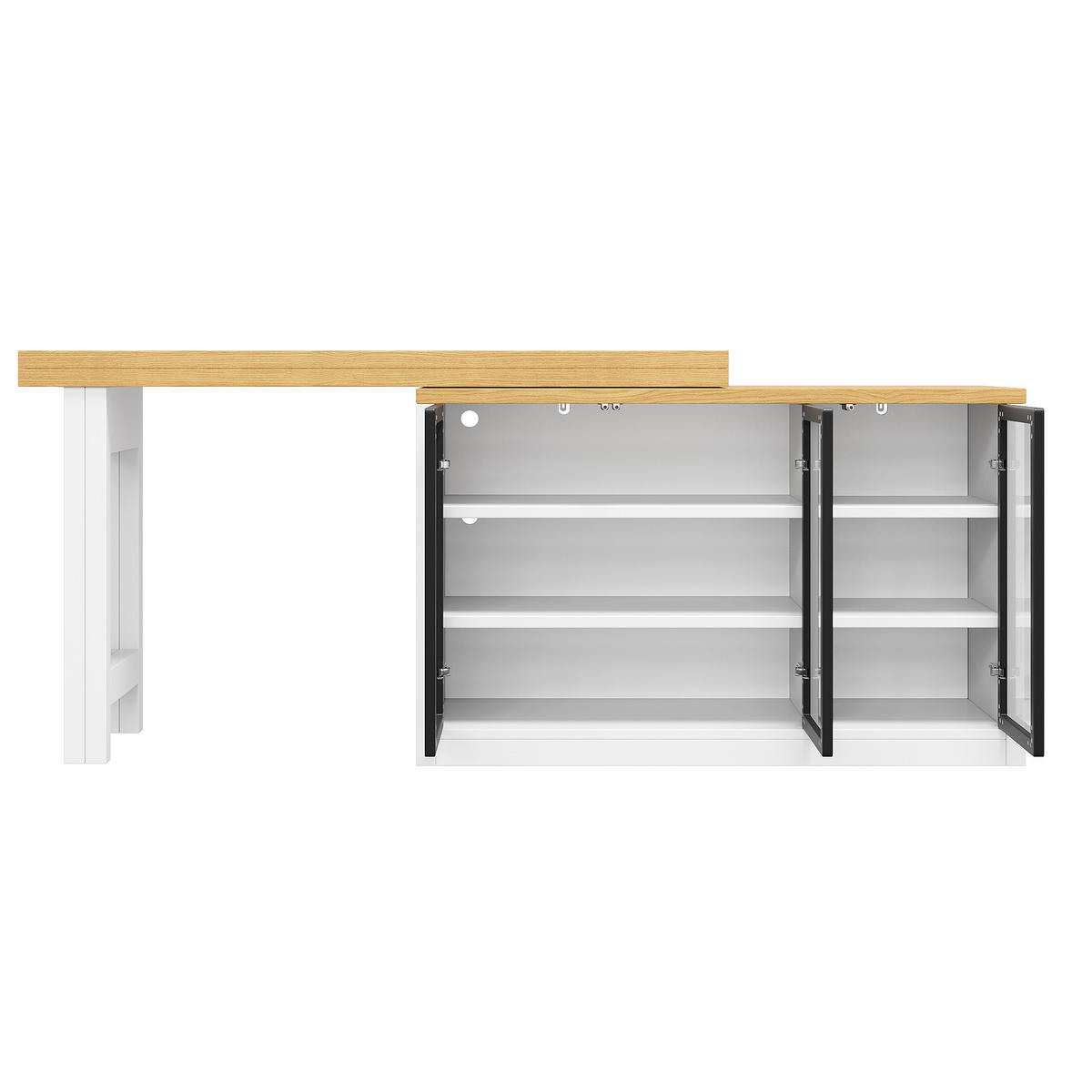 BARTISCH DE-38576 ausziehbar 120-197 cm 360° drehbar und LED-Lichtsystem Weiß - Weiß, Holzwerkstoff (40/120/72cm) - ComfortXL