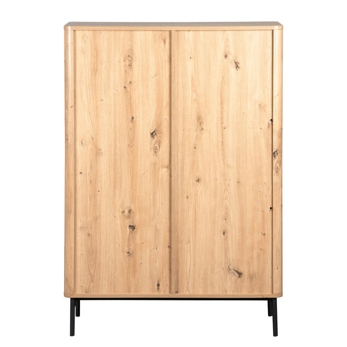 HIGHBOARD - Eiche Dekor / Schwarz - Eichefarben/Schwarz, Holzwerkstoff/Metall (89/128/40cm) - home24