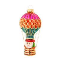CHRISTBAUMSCHMUCK Weihnachtsmann Ballonfahrt Mehrfarbig 11cm (Glas / 1 Stk.) - Multicolor, Glas (5/11/5cm) - Krebs Glas Lauscha