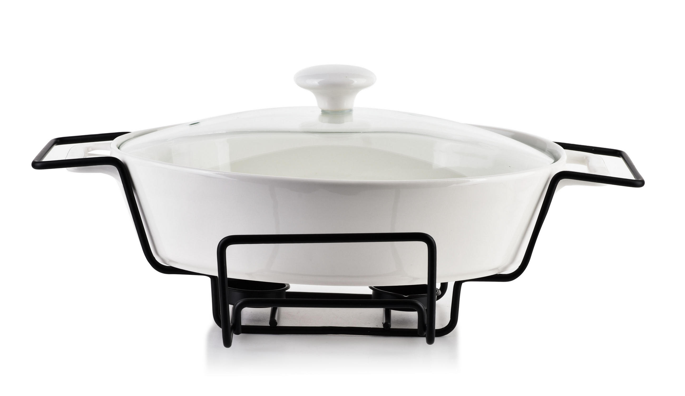 AUFLAUFFORM Modern Kitchen Weiß 38/26/6.5 cm Keramik - Weiß, Keramik (26/6.5/38cm) - Mondex