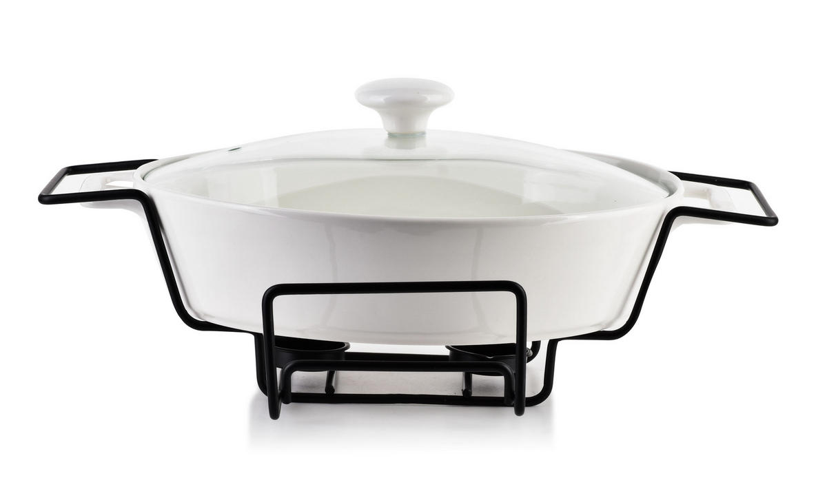 AUFLAUFFORM Modern Kitchen Weiß 38/26/6.5 cm Keramik - Weiß, Keramik (26/6.5/38cm) - Mondex