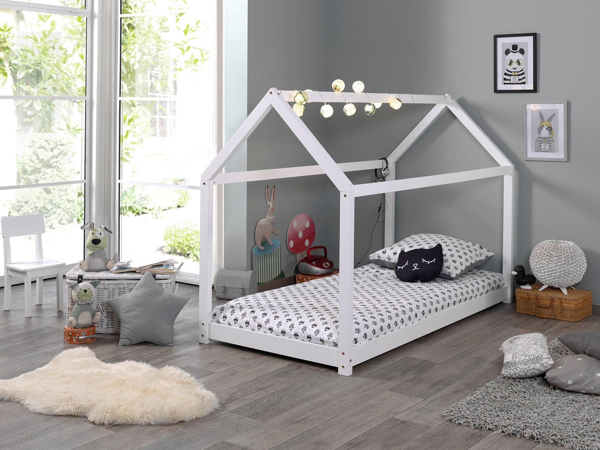 Thumbnail - 58aufmkessel Hausbett, Weiß, Holz, 90x200 cm, Kinder- & Jugendzimmer, Kindermöbel, Kinderbetten, Hausbetten