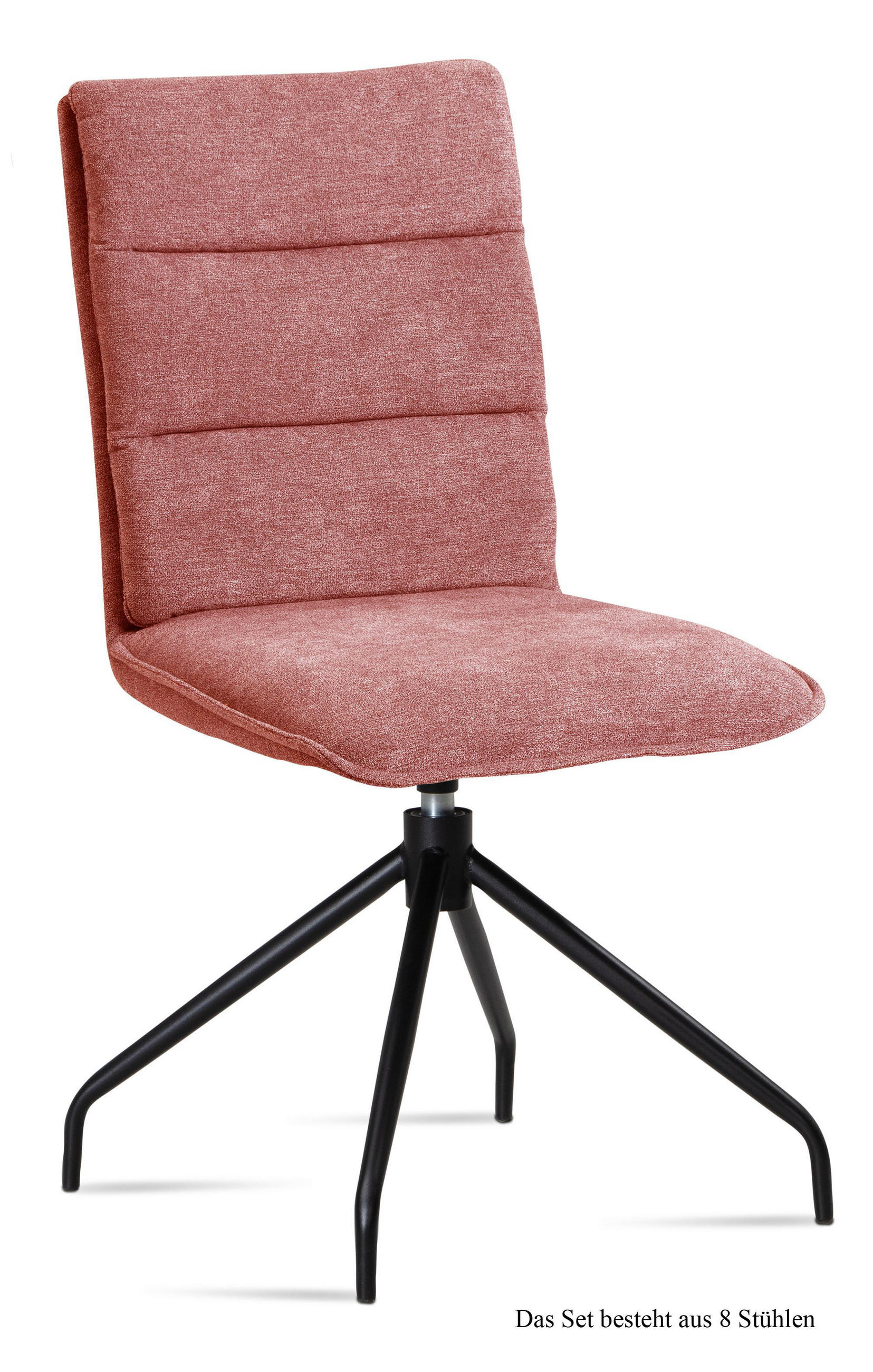 ESSZIMMERSTUHL drehbar (8er-Set) Donata 47x92x60 Schwarz/Rosewood - Dunkelrosa/Schwarz, Kunststoff (60/92/47cm) - 58aufmkessel