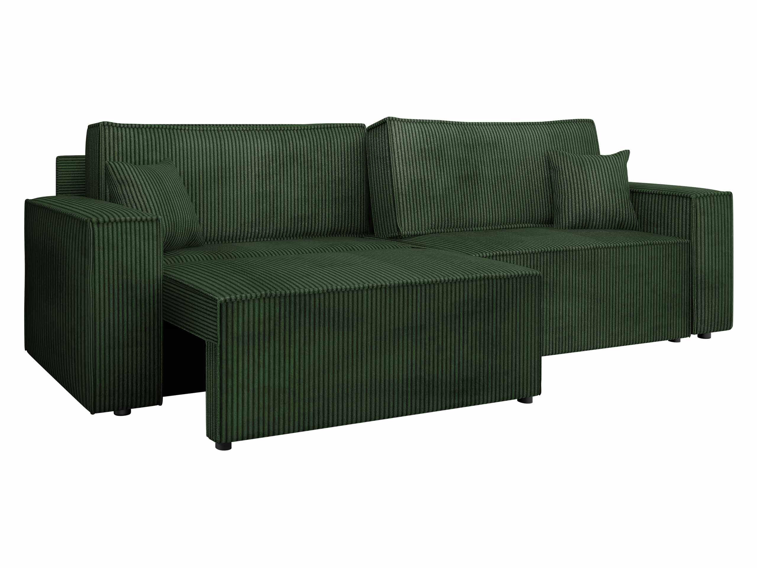 SCHLAFSOFA Karl Cord mit L-Funktion - Schwarz/Grün, Holz/Kunststoff (245/82/139cm) - MIRJAN24