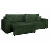 SCHLAFSOFA Karl Cord mit L-Funktion - Schwarz/Grün, Holz/Kunststoff (245/82/139cm) - MIRJAN24