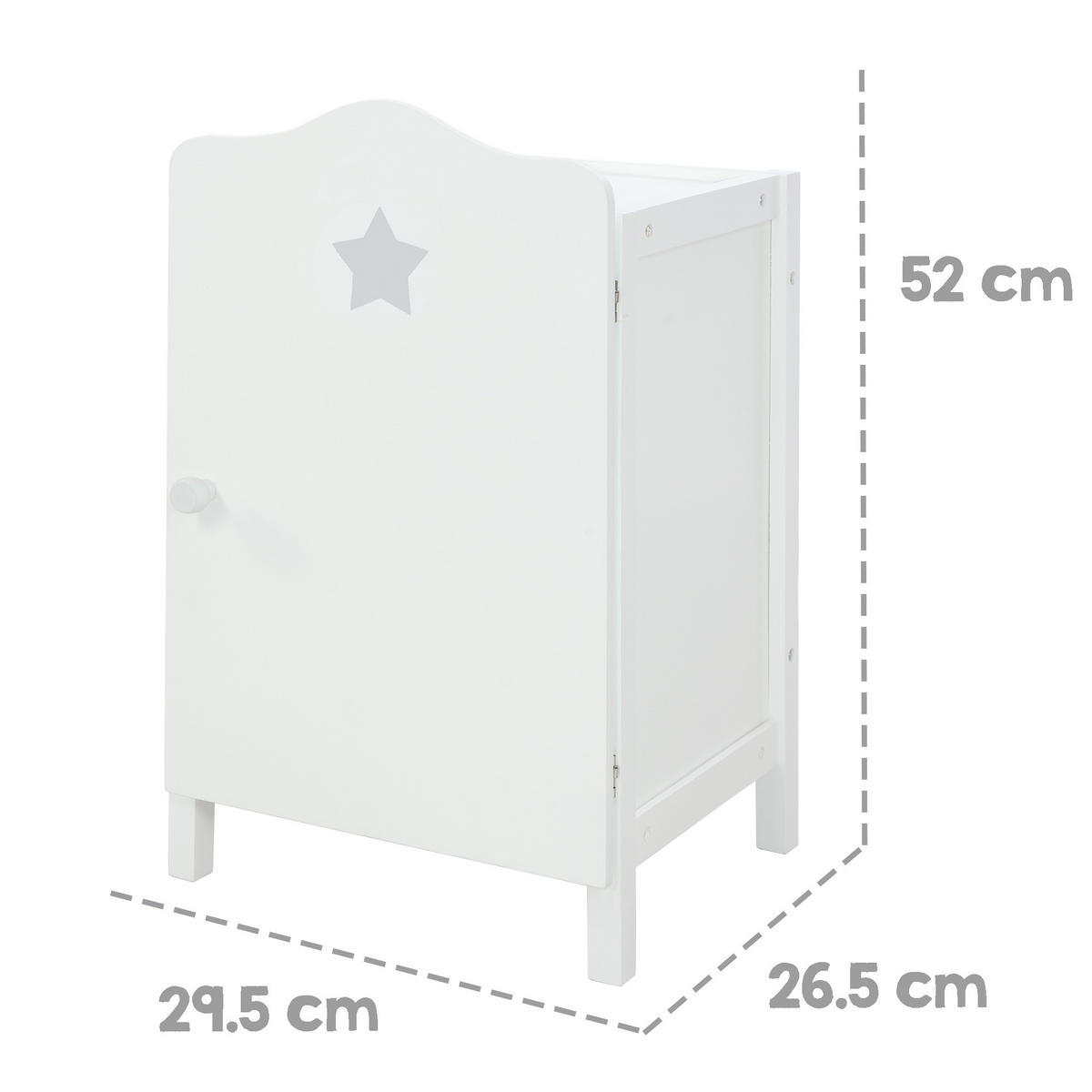 PUPPENKLEIDERSCHRANK Stella - Grau, Holzwerkstoff (29.5/52/26.5cm) - Roba