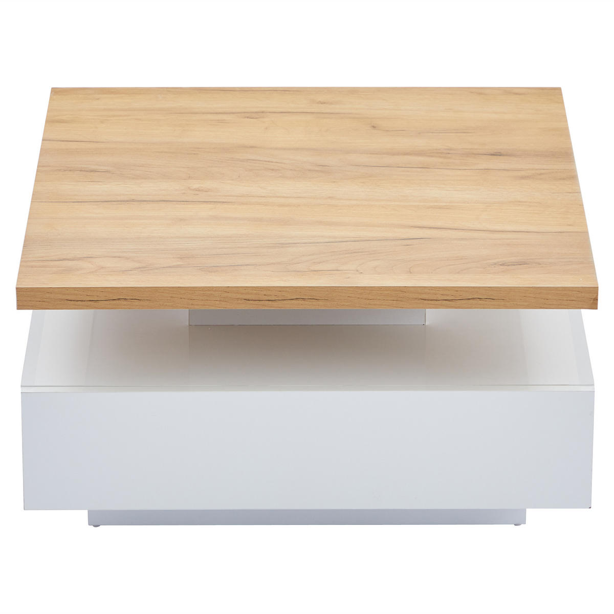 KONFERENČNÍ STOLEK Otočný 360°, bílo-ořechový, 70 × 70 × 36 cm - přírodní, kompozitní dřevo (70/70/36cm) - Urban Meuble