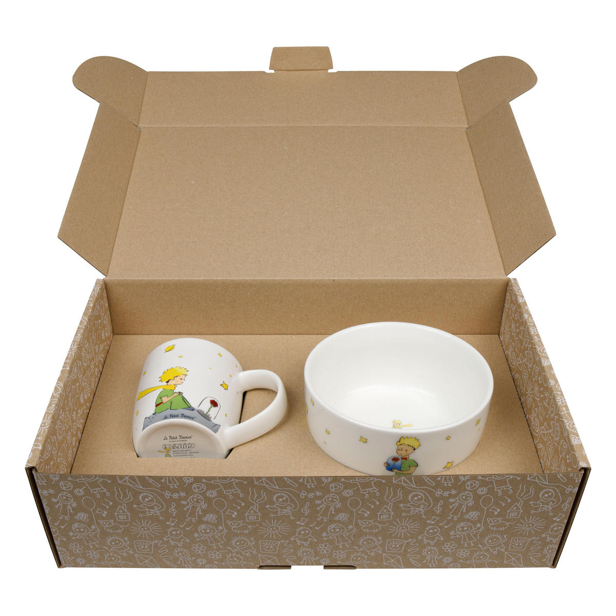 KINDERSET 3-tlg. Le Petit Prince, Teller, Tasse, Schale - Naturfarben, Keramik (19.1/19.1/2.4cm) - Könitz