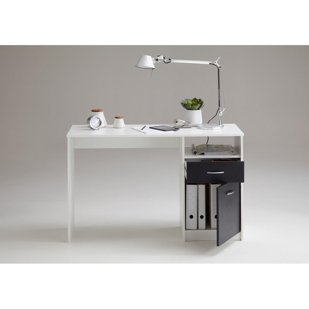 SCHREIBTISCH Weiß 123/77/50 cm - Weiß, Holzwerkstoff (50/123/77cm) - FMD Möbel GmbH