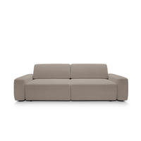 SOFA 4-Sitzer freistehend, Bettzeugcontainer, Polsterung aus PUR-Schaum, Stoff Raven, Schlaffunktion: 120x200 cm, Größe: 257x82x105 cm, Cappucino - Hellbraun, Holz/Textil (257/82/105cm) - DomoHome