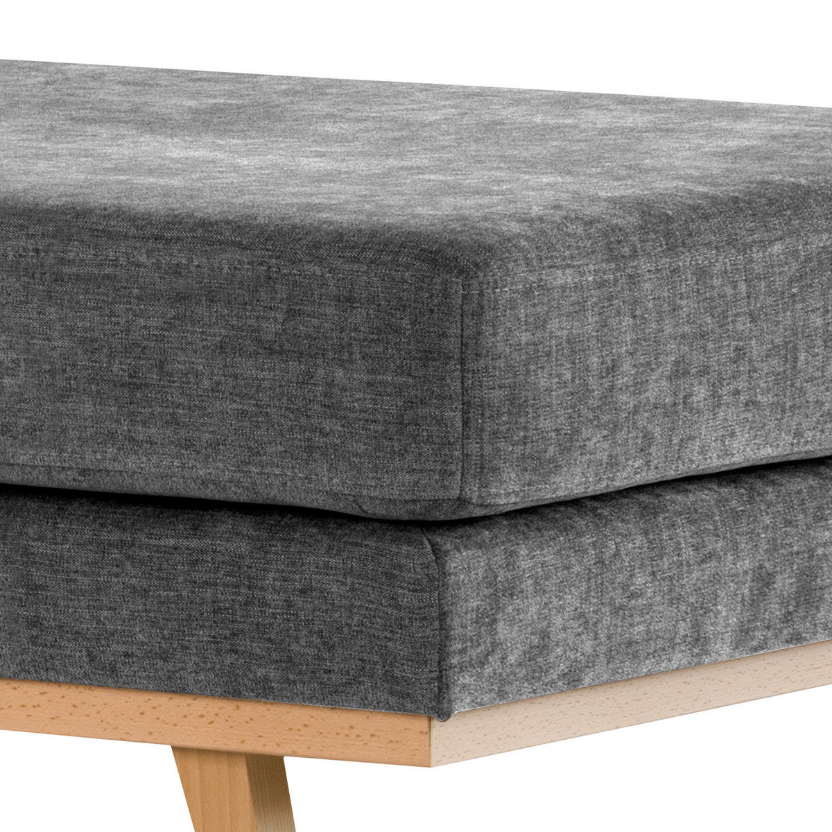 POLSTERHOCKER - Dunkelgrau/Buchefarben, Buchenholz/Textil (85/43/60cm) - home24