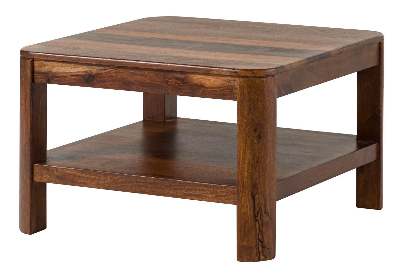 COUCHTISCH Sheesham 70x70x45 walnuss gewachst TORONTO #206 - Walnussfarben, Holz (70/70/45cm) - Massivmoebel24