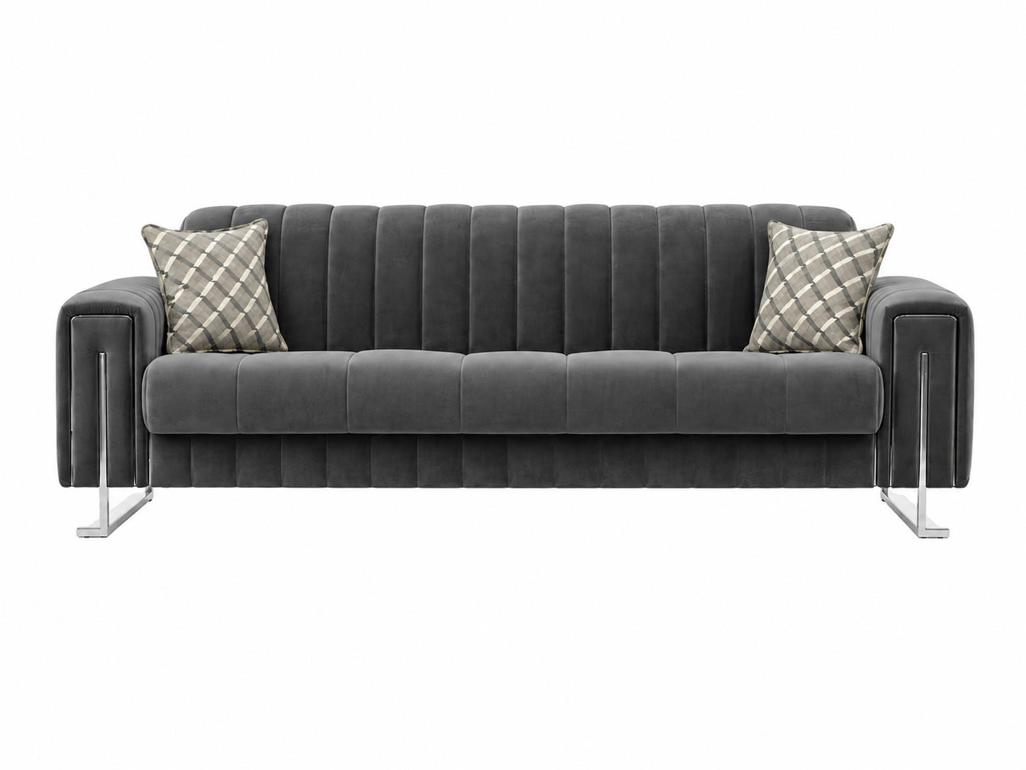 3-SITZER SOFA Kochi Grau - Grau, Holzwerkstoff/Textil (240/80/100cm)