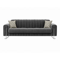 3-SITZER SOFA Kochi Grau - Grau, Holzwerkstoff/Textil (240/80/100cm)