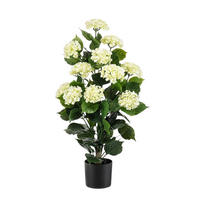 KUNSTBLUME Künstliche Hortensie - Ken 90 cm - Creme, Kunststoff (90cm) - Emerald