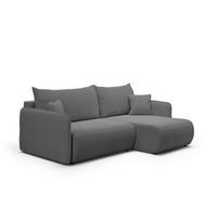 ROHOVÁ SEDAČKA Claudio 3 miesta na sedenie Tmavošedá - sivá, drevo (207/148cm) - Petits-meubles