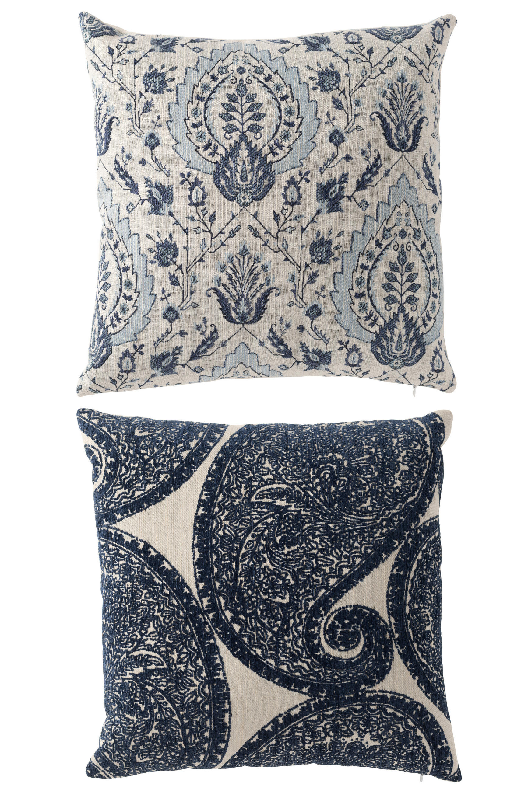 KISSEN BLUMENMUSTER VIERECKIG Blau - Blau, Textil (45/45cm) - J-Line