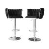 BARHOCKER-SET Muz BS-1142/CM (2 Stück in Samt) - Chromfarben/Schwarz, Textil/Metall (50/85/52cm) - MIRJAN24