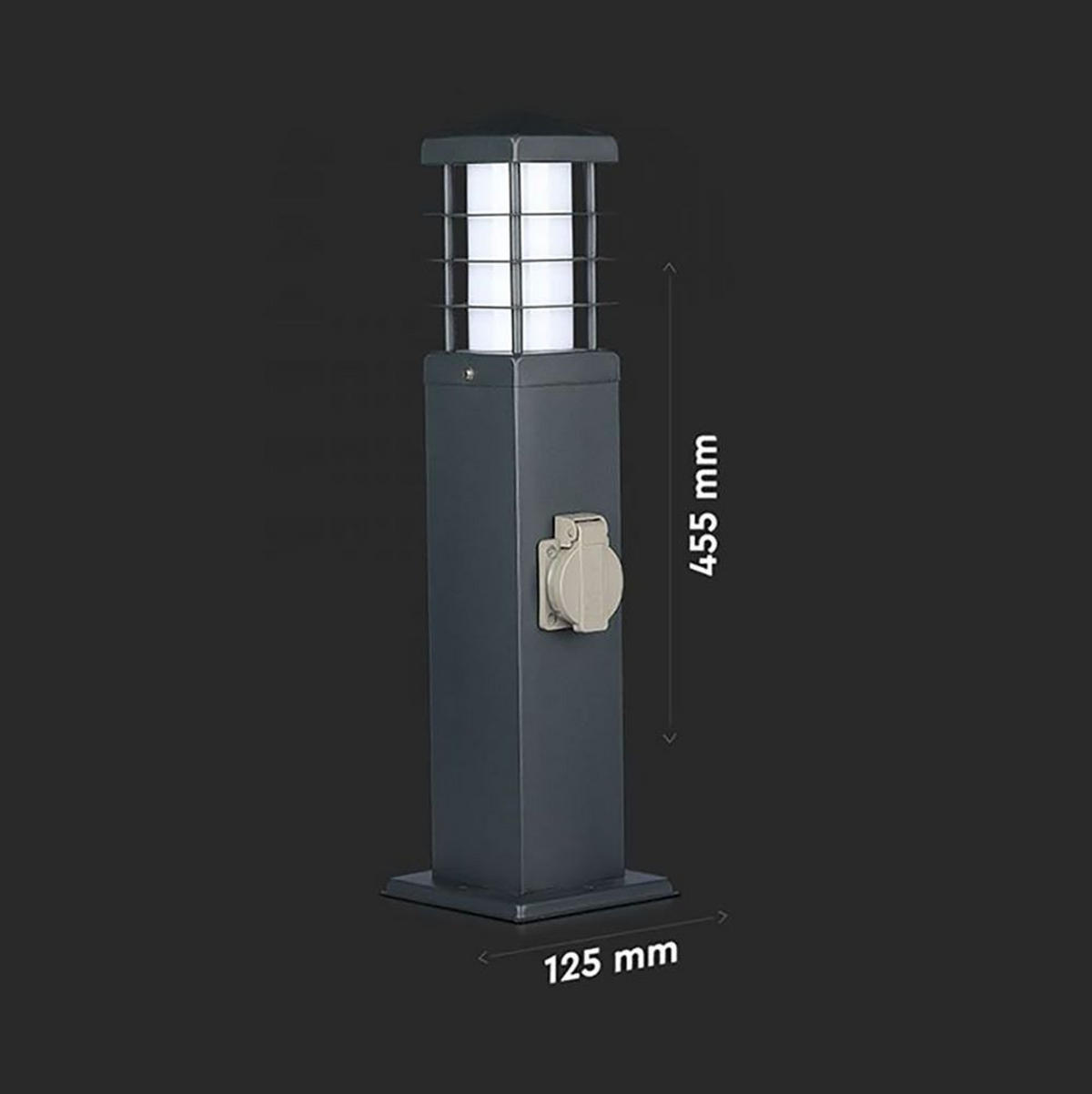 LED WEGELEUCHTE Edelstahl Anthrazit - Anthrazit, Metall (12.4/12.4/45cm)