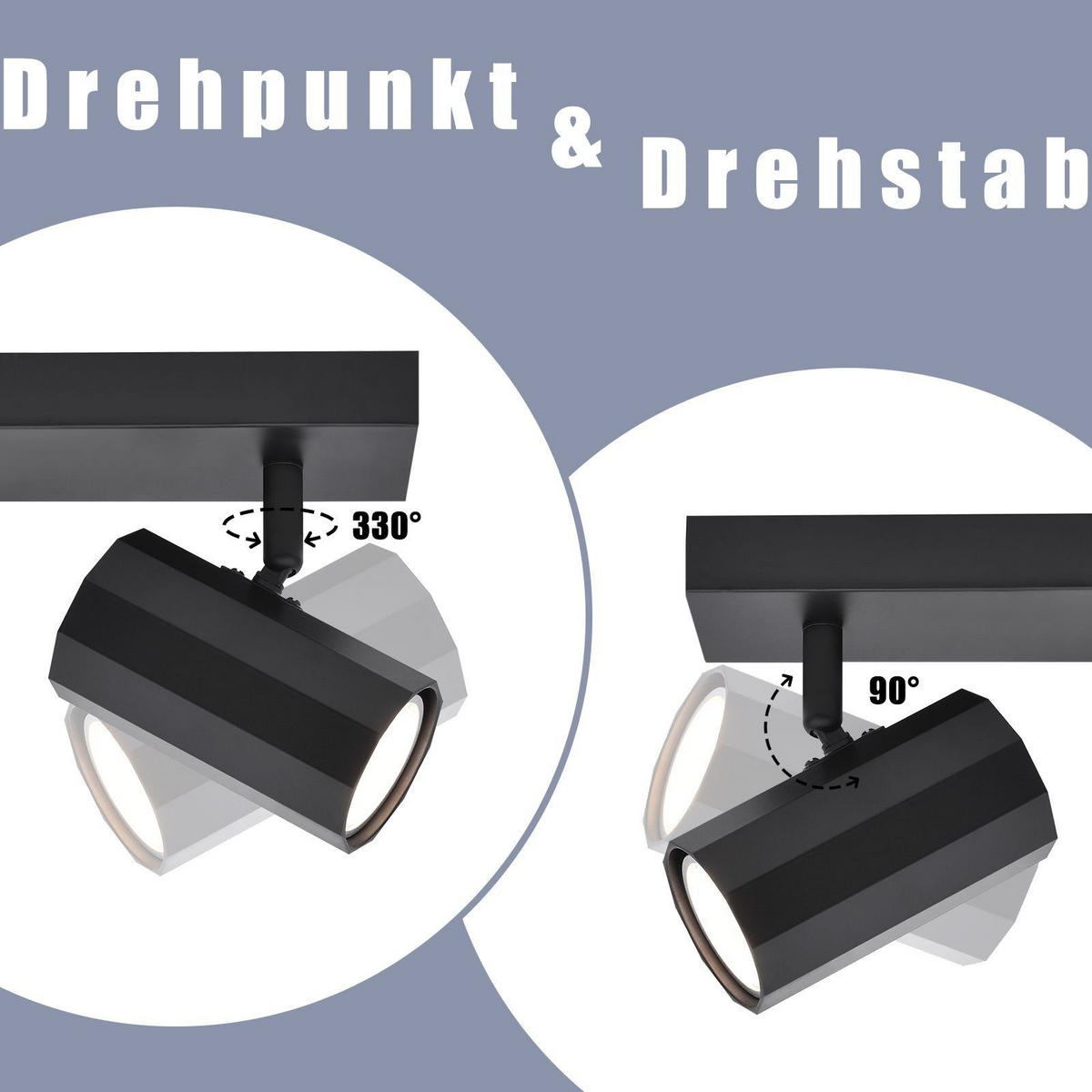 DECKENSTRAHLER Blendend 10.5/5.9/53cm - Weiß, Metall (10.5/5.9/53cm) - ZMH